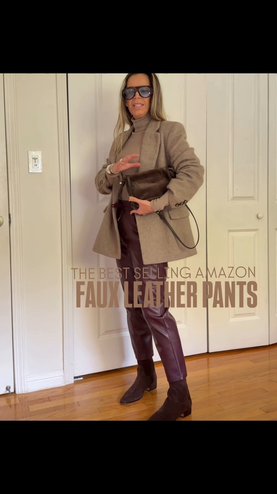 Wool turtleneck sz S 
I’m 5’5” 122 lbs 
Faux leather burgundy pants sz S - amazing fit ankle length

Brown suede booties true to size



#LTKgrwm #LTKOver40 #LTKootd