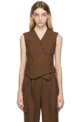 The Frankie Shop - Brown Maesa Vest | SSENSE