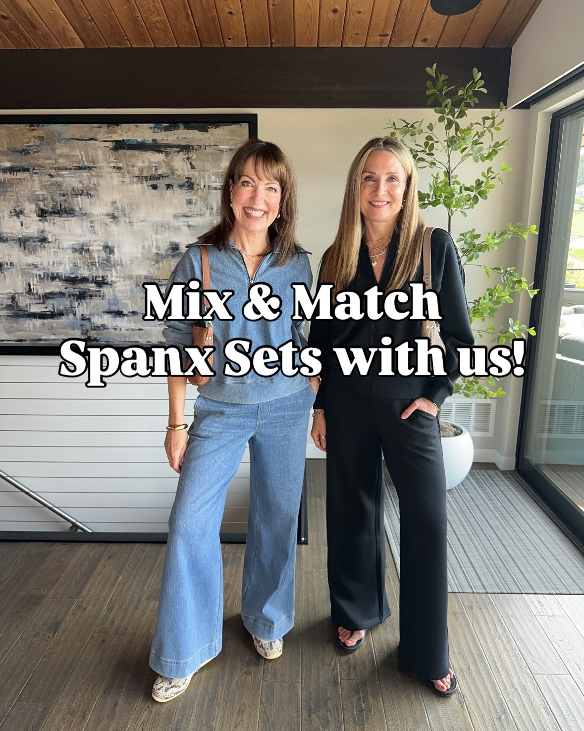 It’s true! All you really need to be comfortable and feel pulled together is a matching set! @Spanx  matching sets are the ultimate in comfort, and they’re super stylish! We love how you can mix and match them to create so many looks. 

The iconic Spanx Air Essentials fabric comes so many different styles and new colors. We can’t get enough! We’re also showing their new Denim-ish collection of tops and bottoms that look like denim but feel like loungewear! With Spanx you’ll never have to sacrifice style for comfort! Be sure to use our code LSWXSPANX for 15% off your first purchase + free shipping! (excluding sales)

We’re both 5’6” and wear small in tops and bottoms. 
#spanx #spanxpartner

#LTKTall #LTKWorkwear #LTKOver40 #LTKootd #LTKOver40 #LTKTravel