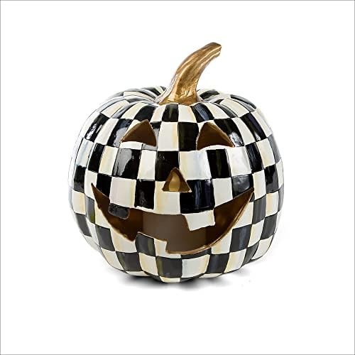 MacKenzie-Childs Courtly Check Illuminated Jack-o’-Lantern, Halloween Home Decor | Amazon (US)