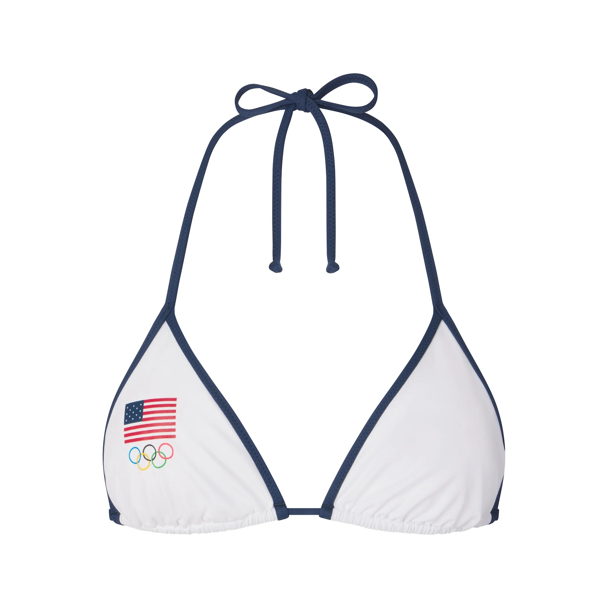 SKIMS FOR TEAM USA SIGNATURE SWIM OLYMPIC TRIANGLE TOP | WHITE | SKIMS (US)