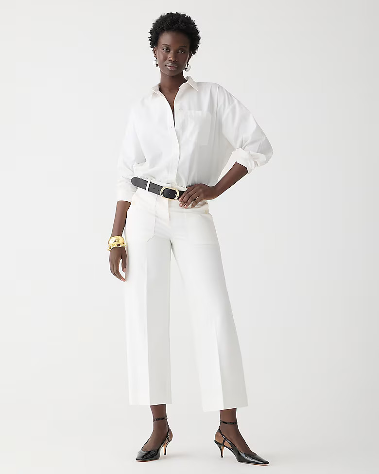 Sydney wide-leg pant in bi-stretch cotton blend | J. Crew US