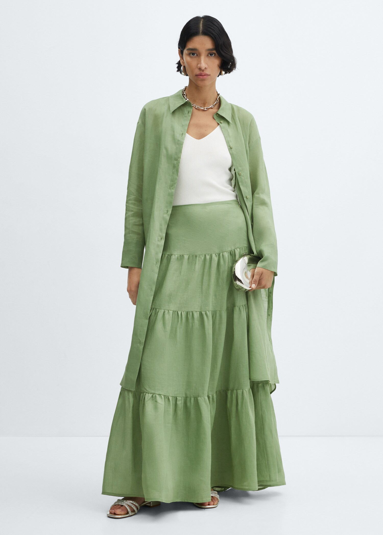 Ramie maxi-skirt | MANGO (US)