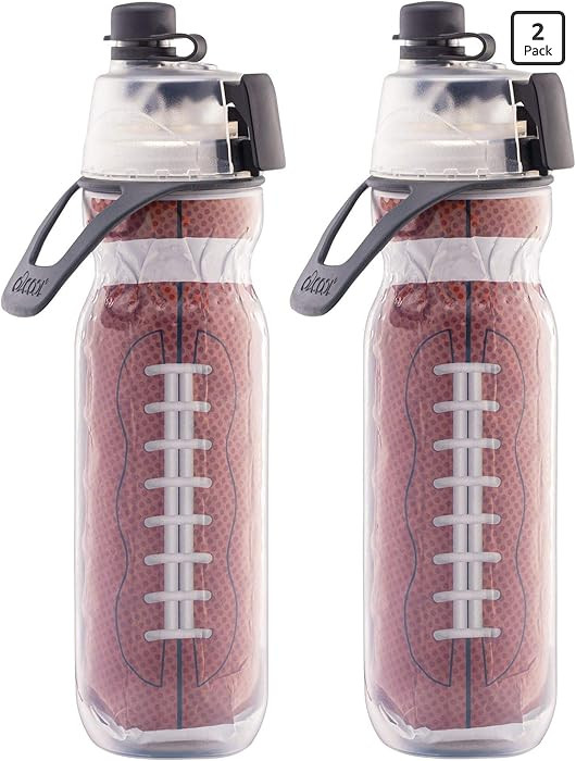 O2COOL Mist N Sip 2-in-1 Misting Water Bottle, 20 oz (2 Pack Football), Reusable Sports Bottle wi... | Amazon (US)