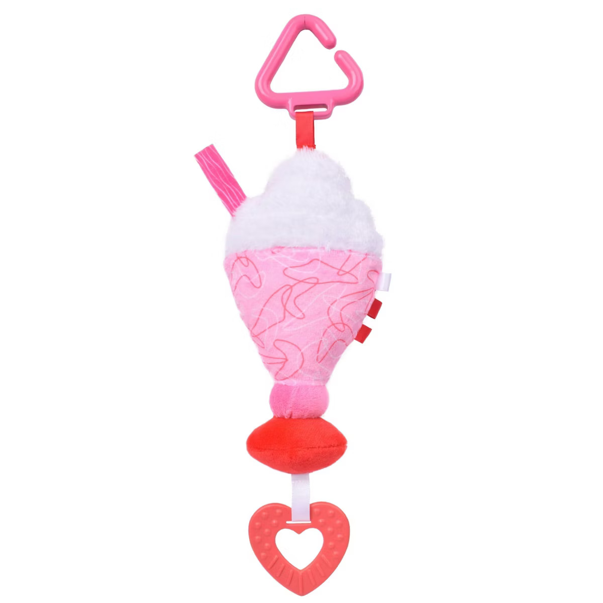 Sunny Days Deluxe Chime Teether Baby Toy - Pink Shake - Valentine's Day | Target