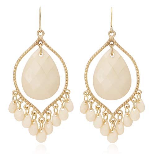 Amazon.com: Bohemian Multi Beads Tassel Chandelier Dangle Drop Earrings for Women: Clothing, Shoe... | Amazon (US)