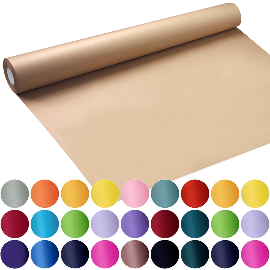 SMART&CASUAL Brown Wrapping Paper Roll 17.8"×1,200"(100') Kraft Paper for Craft Gift Bulletin Bo... | Amazon (US)