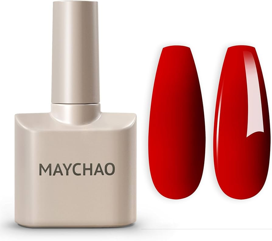 MAYCHAO 15ML Red Gel Nail Polish 1Pc Bright Red Gel Polish Soak Off UV LED Nail Gel Polish Nail A... | Amazon (US)