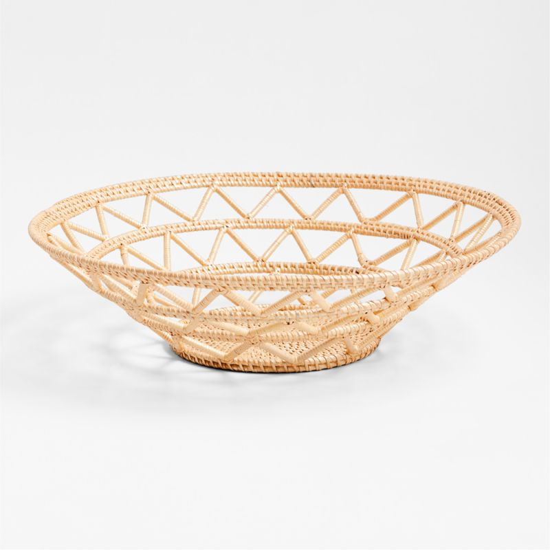 Crete 18" Woven Rattan Fruit Basket | Crate & Barrel | Crate & Barrel