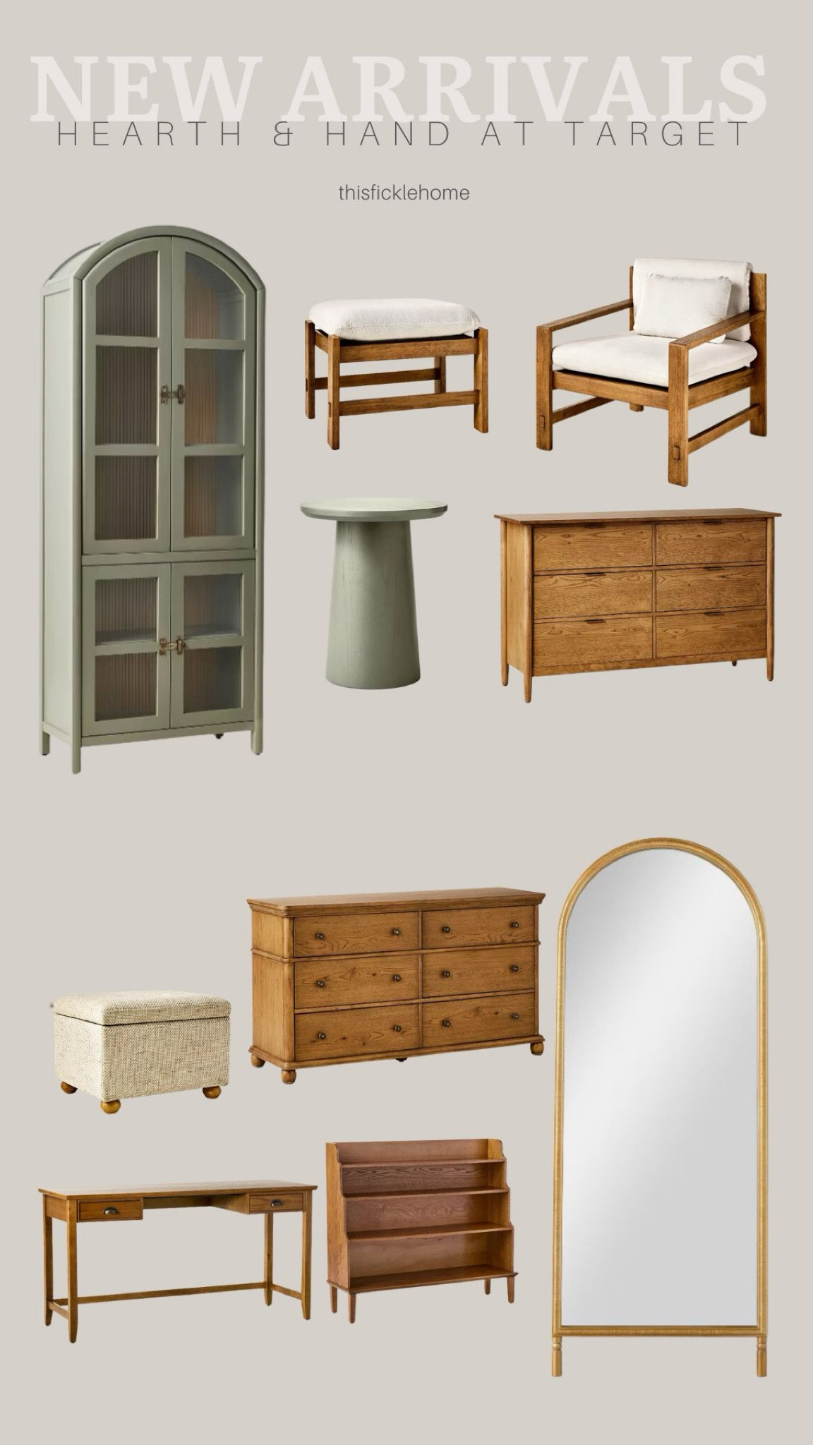 Hearth and Hand at Target

New spring Hearth and Hand collection. 6 drawer dresser. Round pedestal table in green: arched floor mirror. Upholstered storage ottoman. Sage green arch cabinet. Hearth and Hand furniture.

#LTKHome