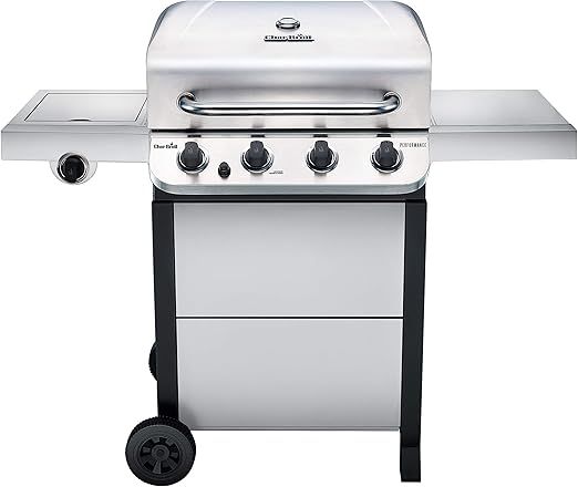 Char-Broil 463377319 Performance 4-Burner Cart Style Liquid Propane Gas Grill, Stainless Steel | Amazon (US)