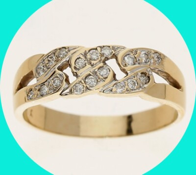 Diamond Chain Link Wedding Band Ring .15CT 14K YG Size 7.25  | eBay | eBay US