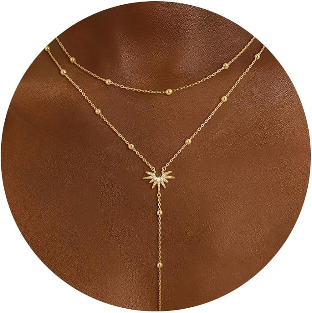 CHESKY Lariat Gold Necklace for Women Trendy, Dainty Long Necklace 14k Gold Plated/Silver Y-Shape... | Amazon (US)