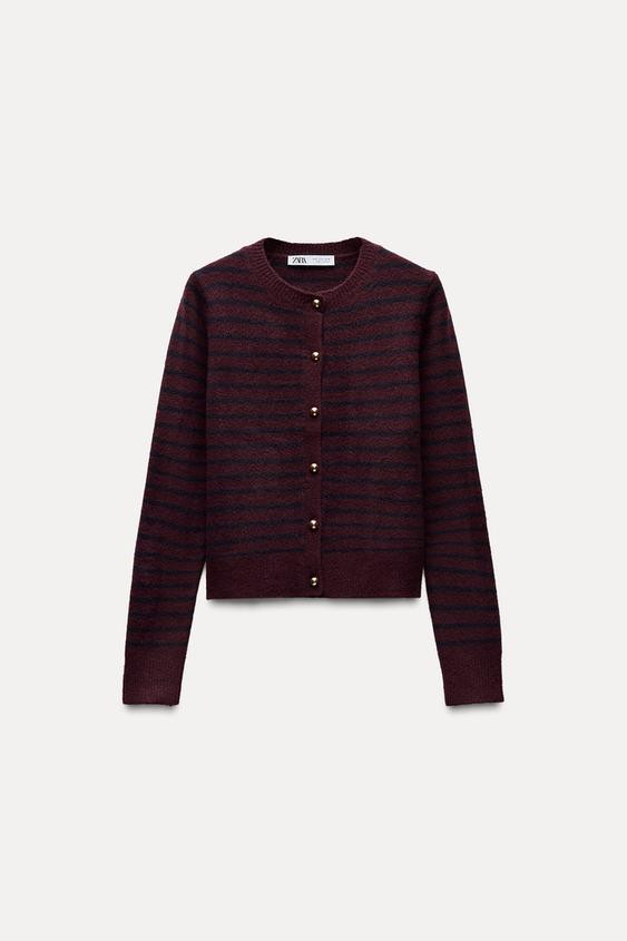 STRIPED KNIT CARDIGAN | Zara US
