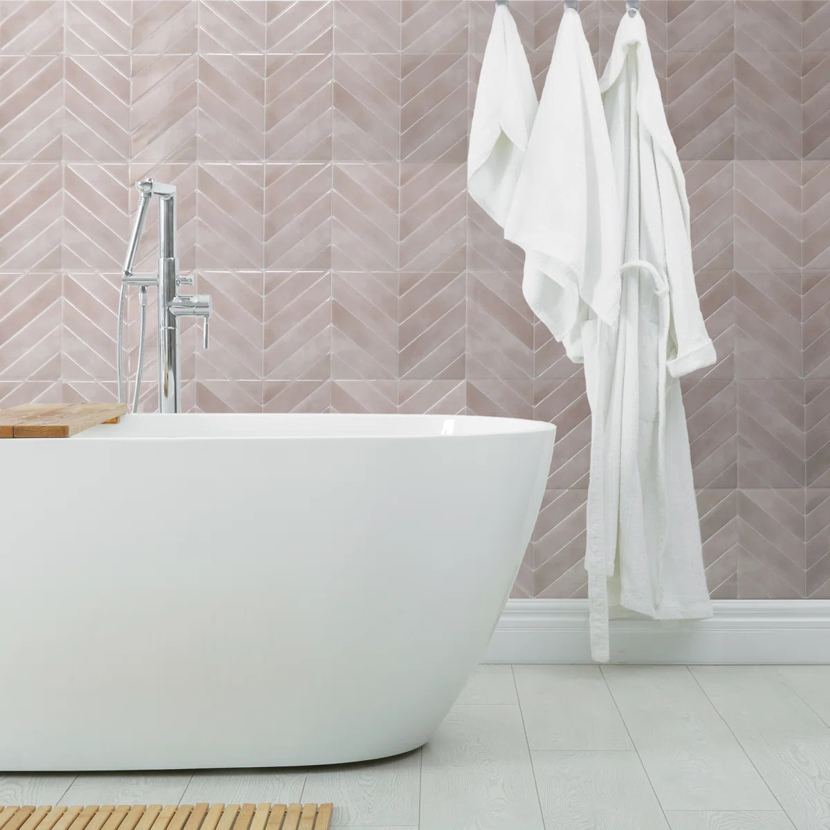Smart Tiles Peel and Sick Gel Backsplash Chevron Tile 11" x 9" (Set of 4) & Reviews - Wayfair Canada | Wayfair North America