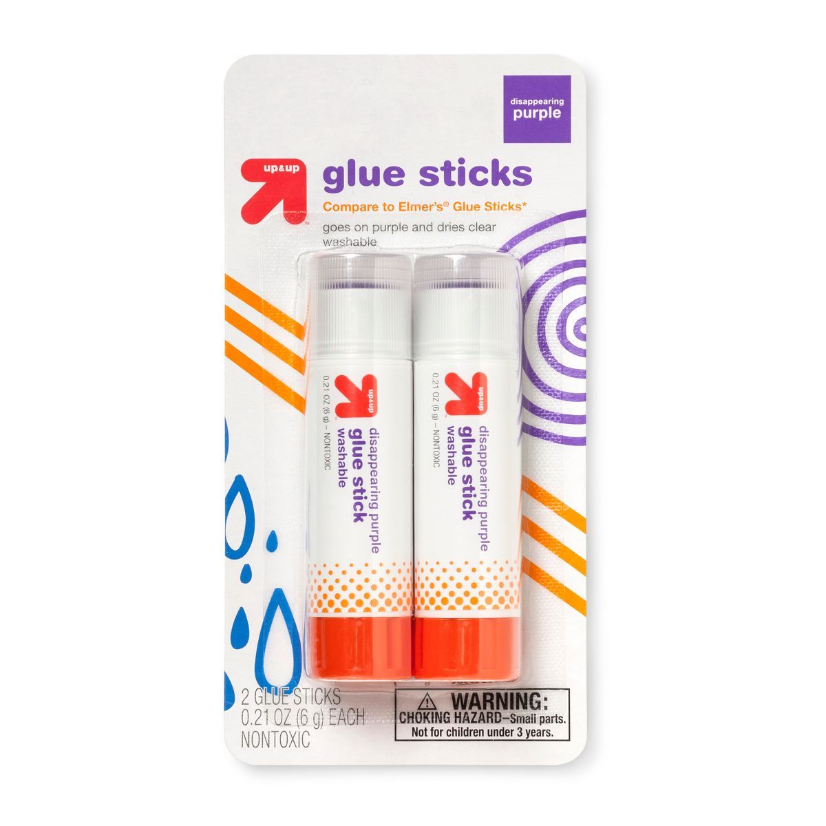 Glue Stick 2ct Disappearing Purple - up & up™ | Target