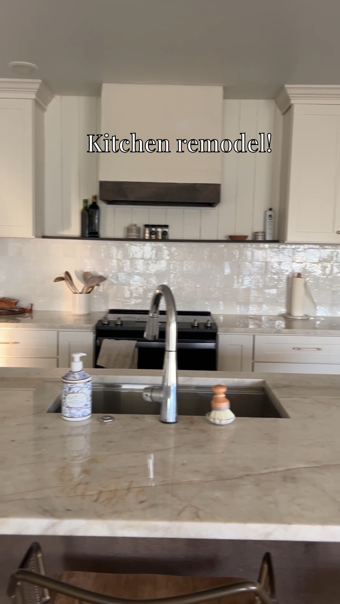 Updated kitchen! Brushed gold cabinet hardware // Zellige tile // backsplash // shiplap

#LTKHome