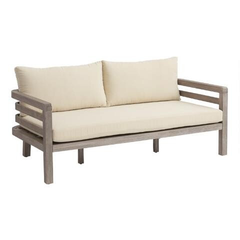 Graywashed Acacia Marciana Outdoor Occasional Bench | World Market