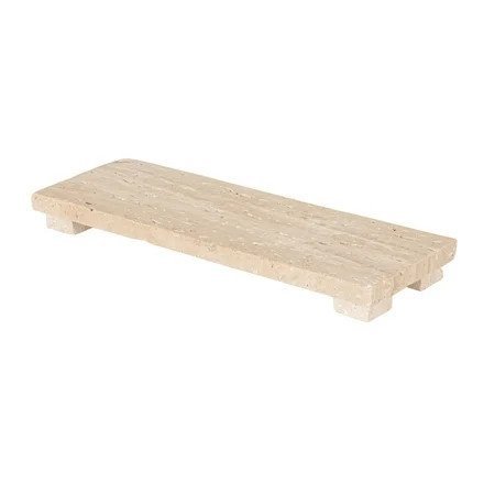 Creative Co-Op Scandinavian Travertine Footed Charcuterie Board, Beige | Walmart (US)