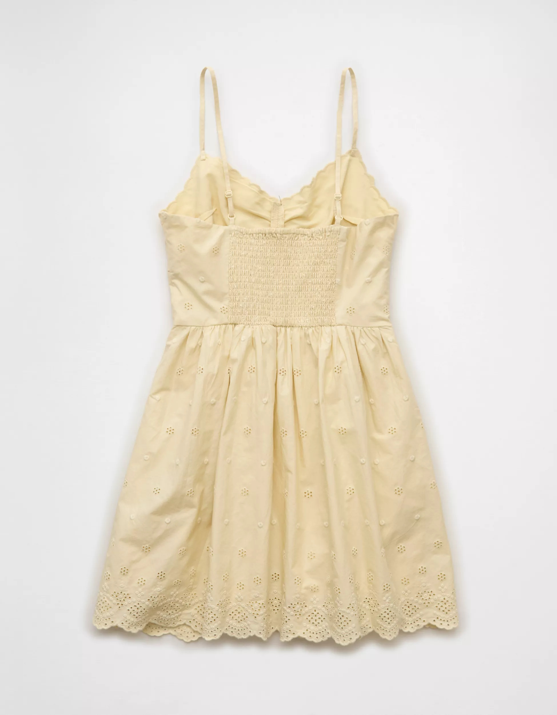 AE V-Neck Embroidered Mini Dress | American Eagle Outfitters (US & CA)