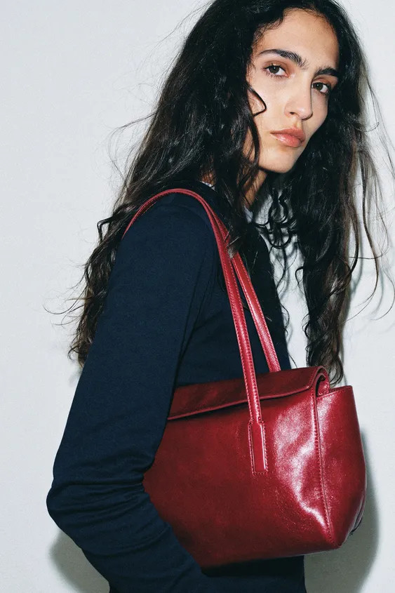 LEATHER SHOULDER BAG | Zara US