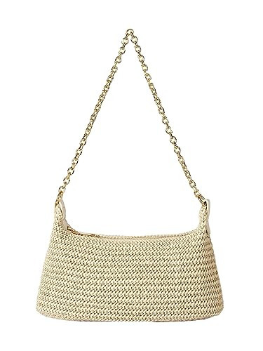 Verdusa Women's Straw Woven Shoulder Bag Tote Handbag Summer Beach Purse Beige one-size | Amazon (US)