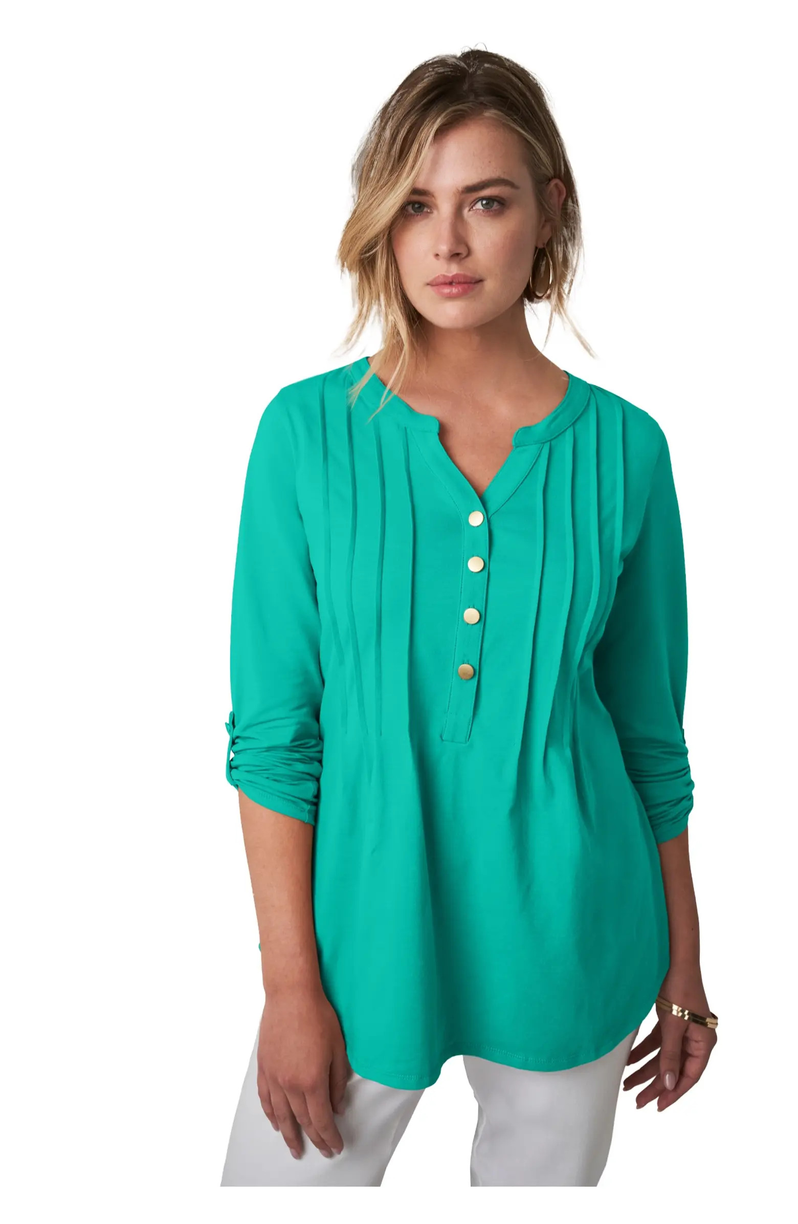 Stretch Pleated Tunic | Nordstrom