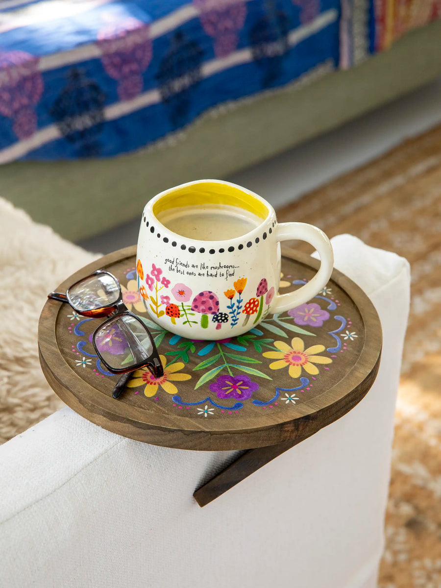 Clip On Sofa Tray Table - Folk Flower | Natural Life