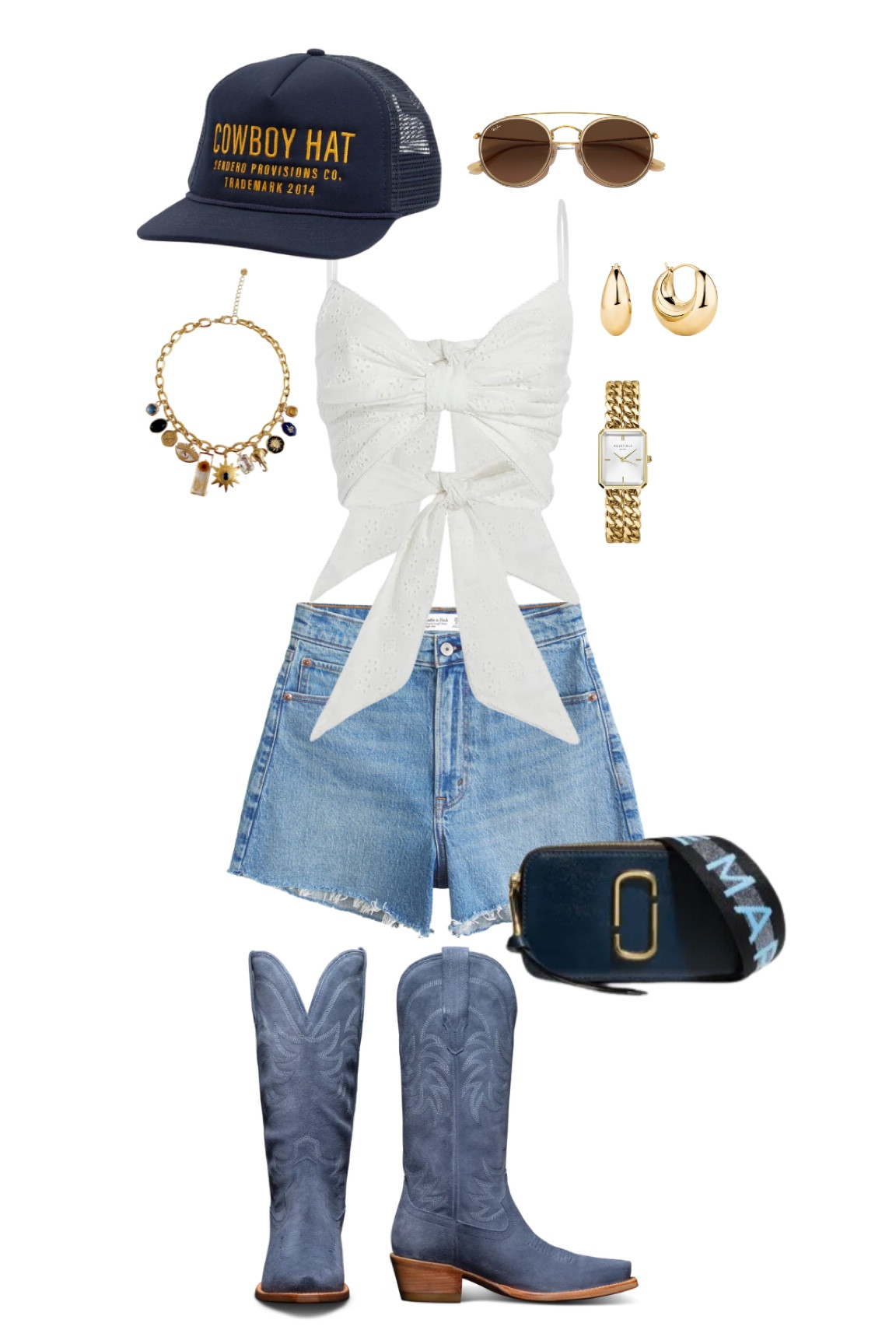 Country Concert Outfit Inspo💙

Necklace is ShopCharmingTea
Watch is Rosefield
Hat is Sendero Providions co. 

Cowboy boots, tecovas, white top, jean shorts, outfit Inspo, style guide

#LTKfindsunder100 #LTKSeasonal #LTKstyletip