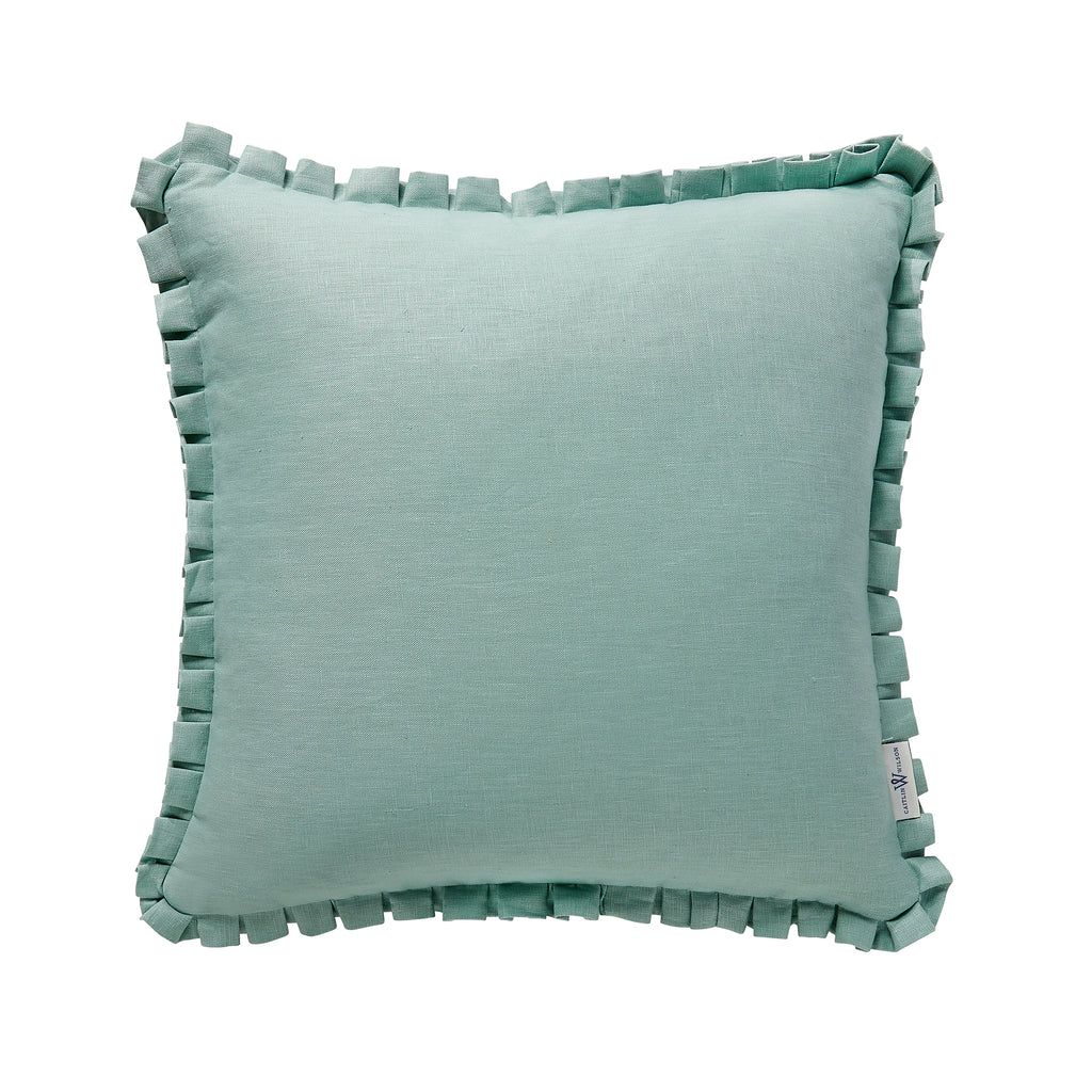 Beth Box Pleat Pillow in Sage | Caitlin Wilson Design