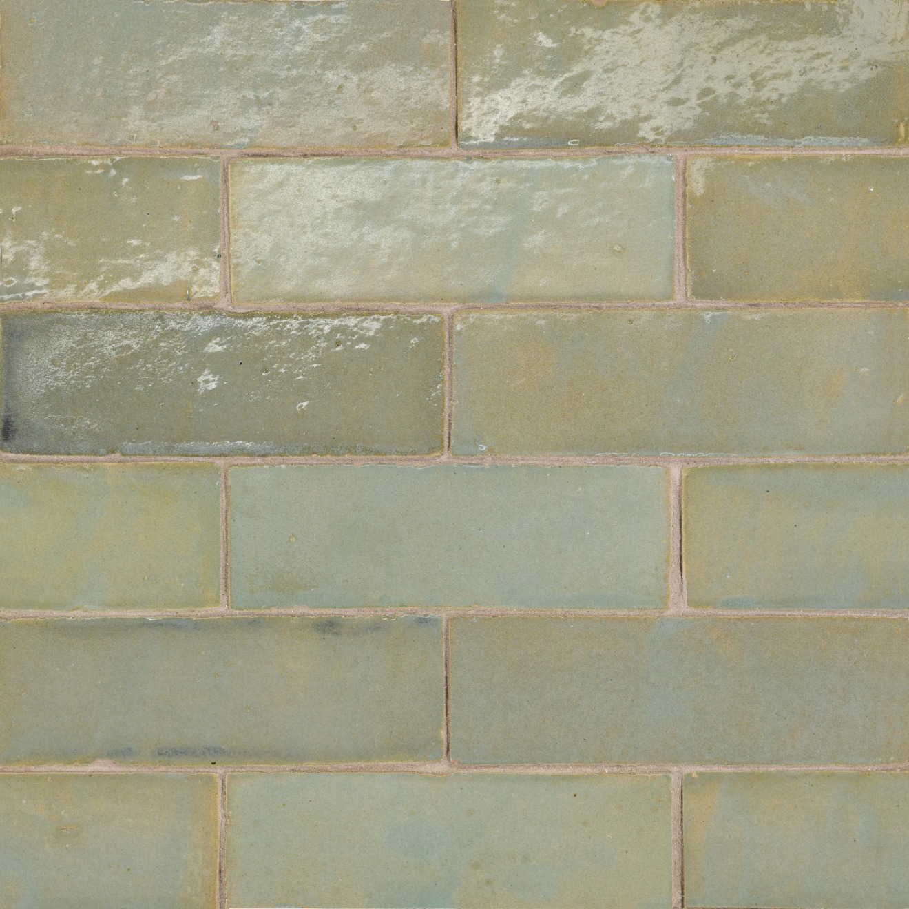Zagora 2" x 6" Glossy Zellige Field Tile in Vert Gris | Bedrosians Tile & Stone