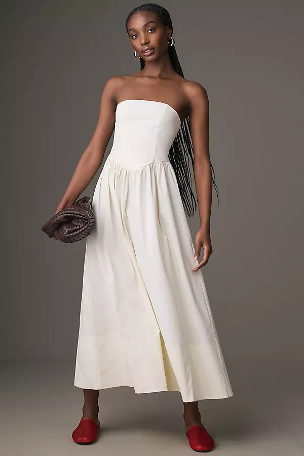Strapless Corset Midi Dress | Anthropologie (US)