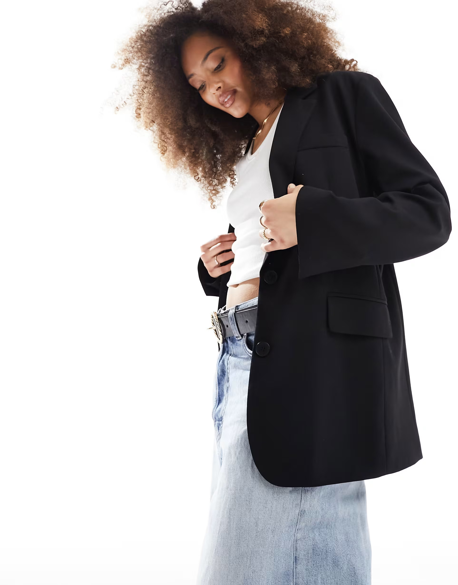 Bershka mansy oversized blazer in black | ASOS | ASOS (Global)
