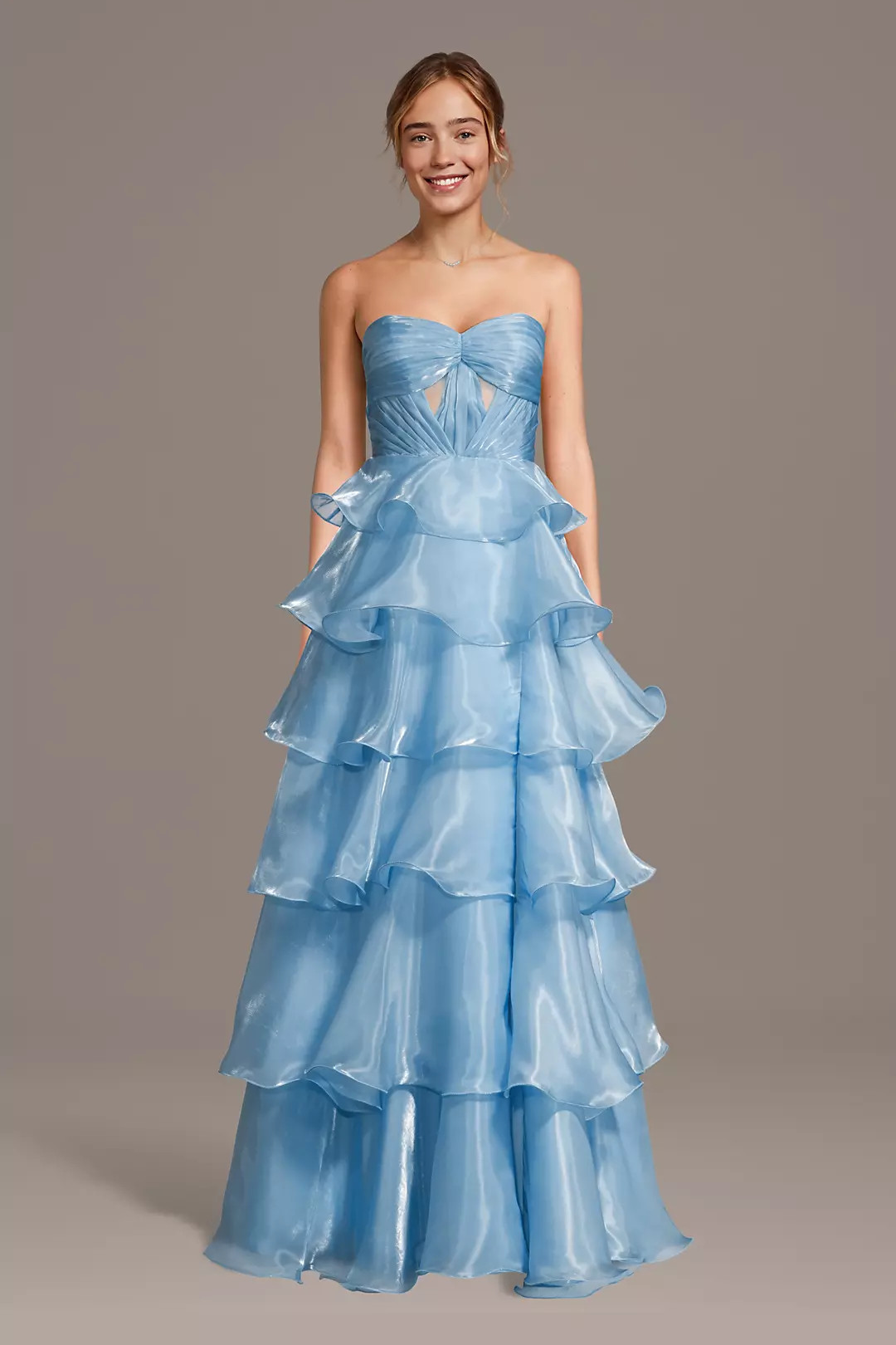 Pleated Organza Tiered Ball Gown | David's Bridal
