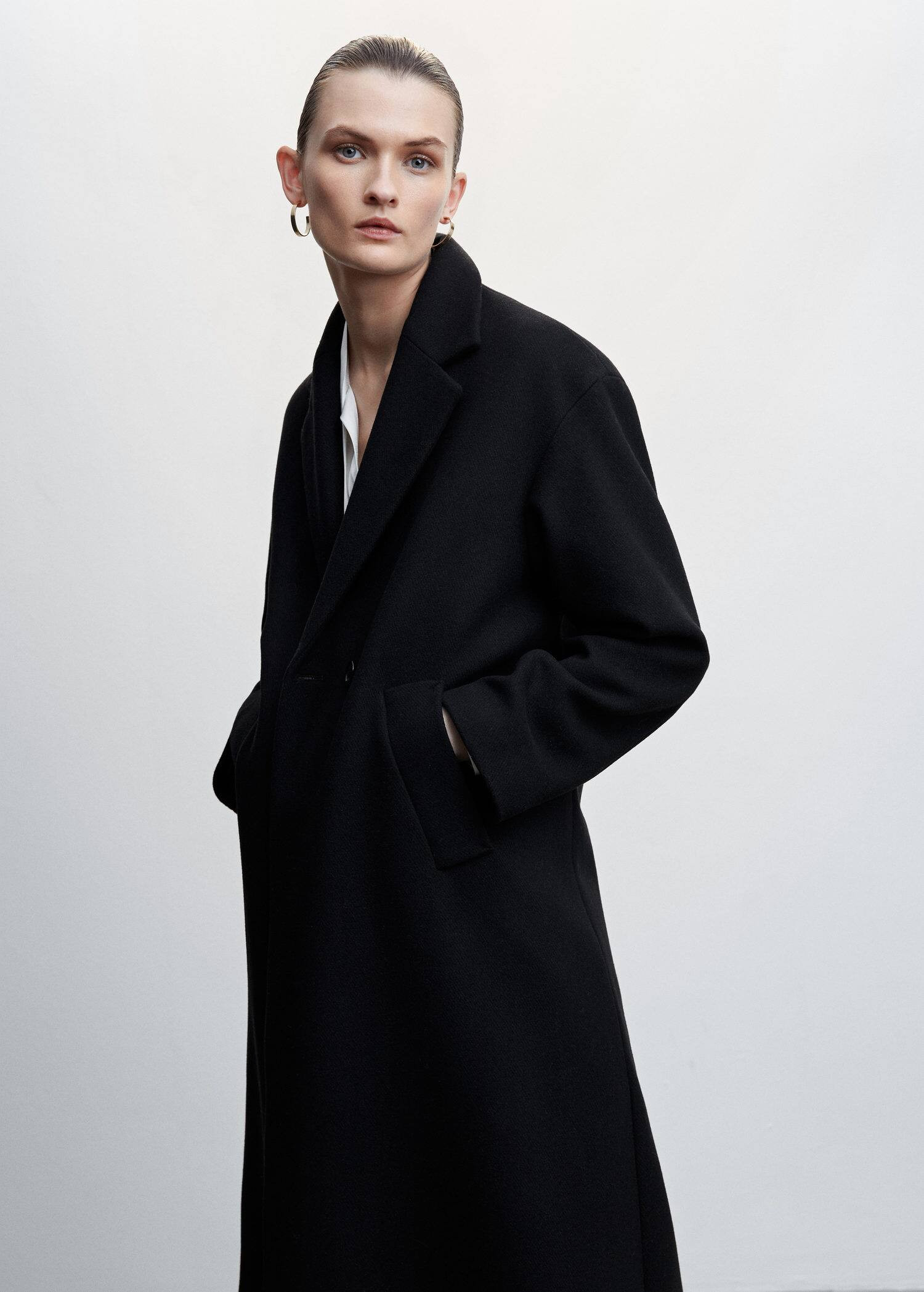 Oversize wool coat | MANGO (UK)
