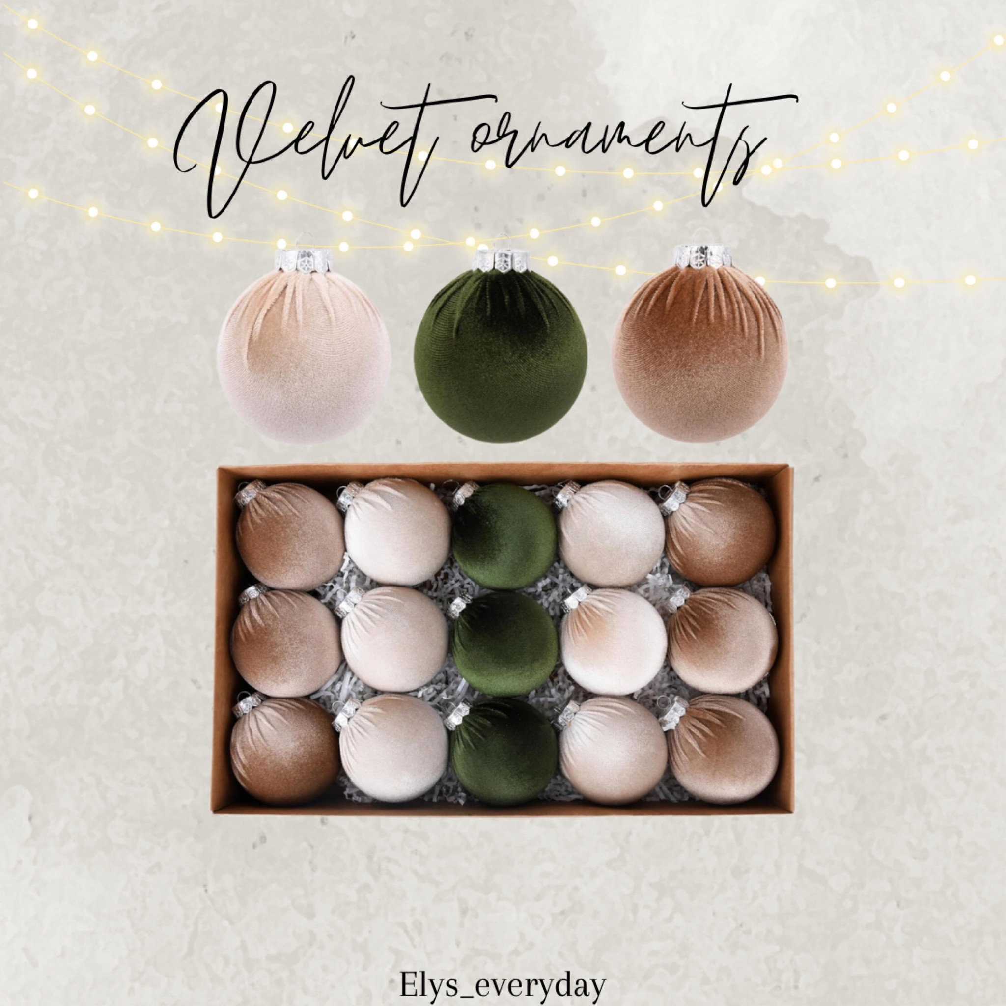 Velvet neutral ornaments 

Velvet, ornaments, christmas, Christmas decor, Christmas tree 

#LTKHoliday #LTKSeasonal #LTKhome