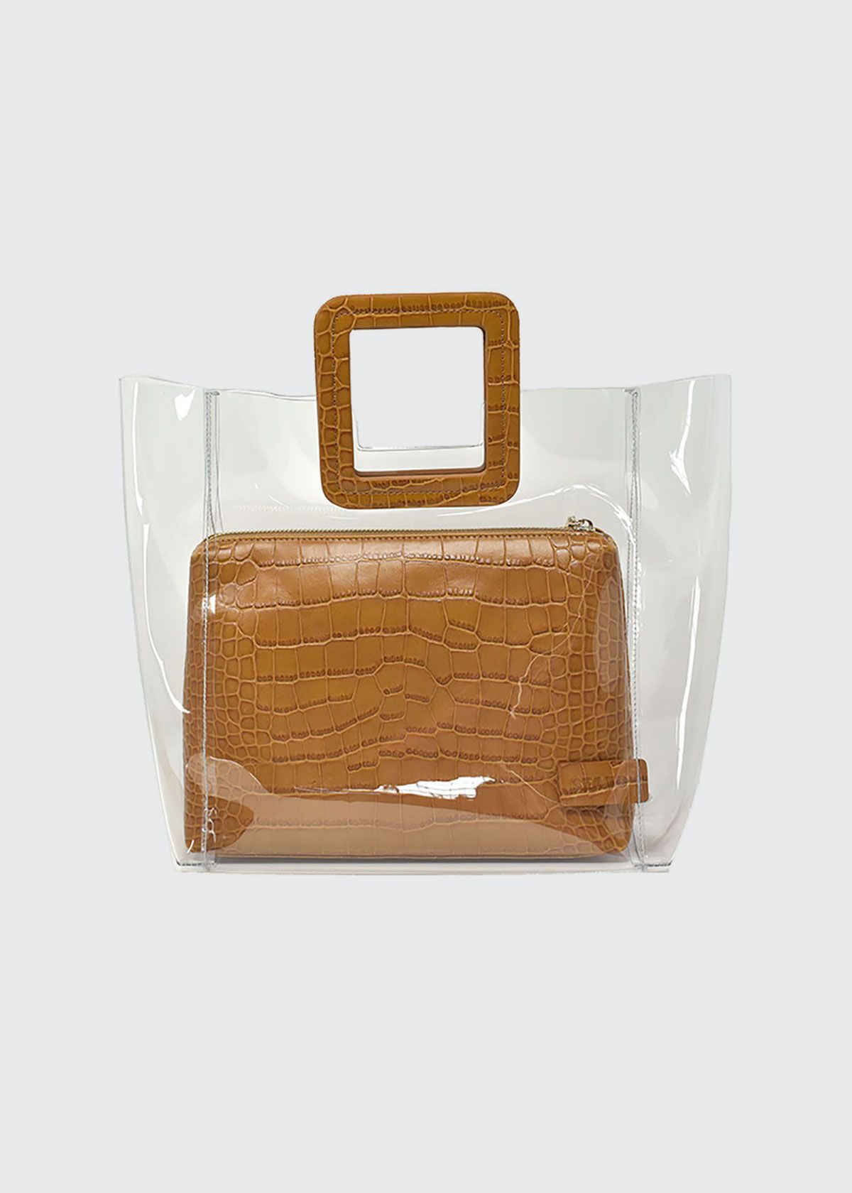 Shirley Clear PVC and Crocodile-Embossed Tote Bag | Bergdorf Goodman