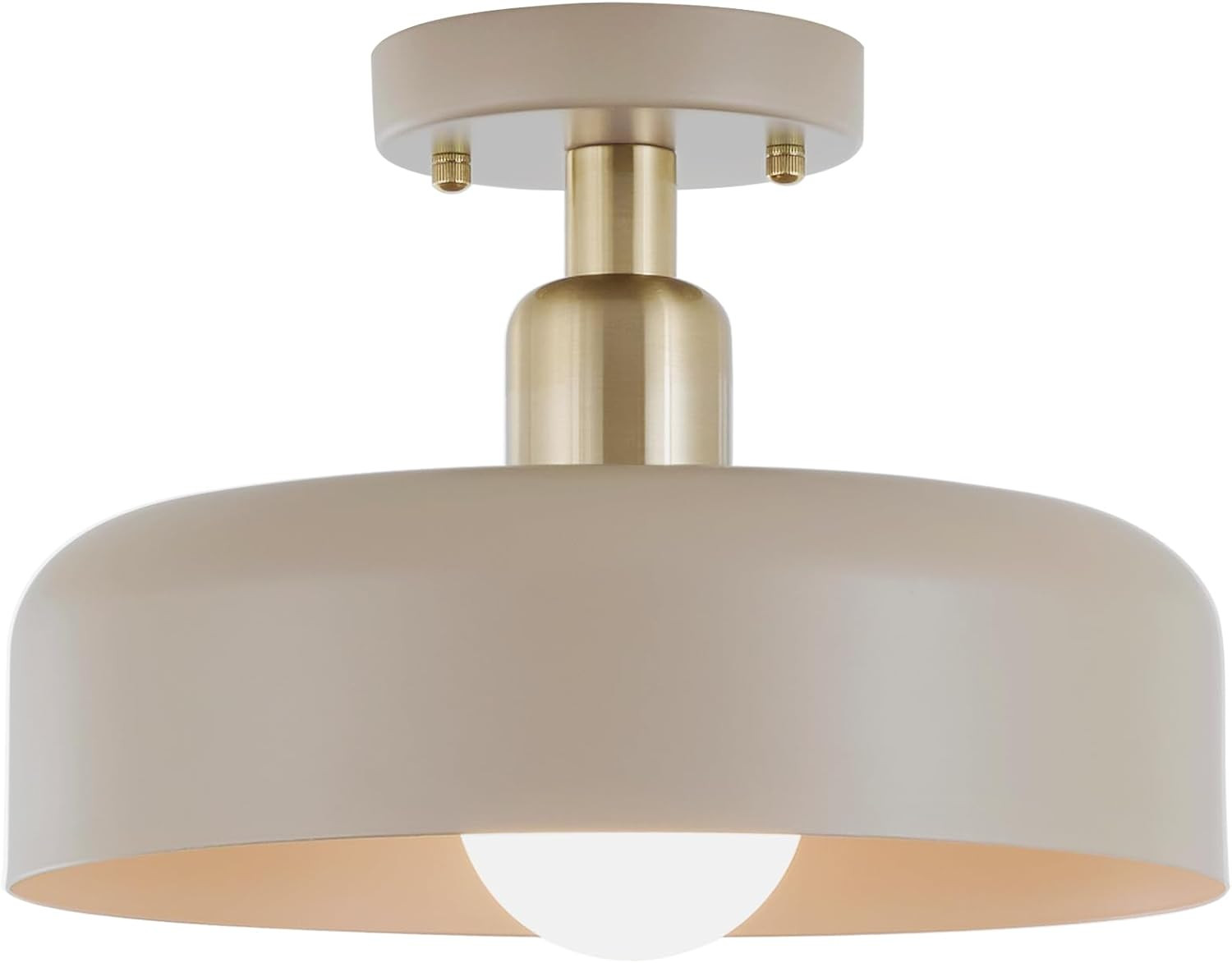 BISAMIYA Contemporary Semi Flush Mount Ceiling Light Fixture, Brass Accent Ceiling Light with Bro... | Amazon (CA)