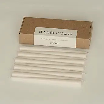 10 Pieces Luna By Camilia 12 Inch Taper Candles, Wedding & Events Taper Candles… (Cotton) | Amazon (US)