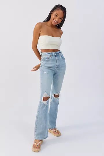 Daze Denim Go-Getter High-Waisted Flare Jean — Just Kissed | Urban Outfitters (US and RoW)