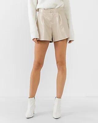 Grey Lab Faux Leather High Waisted Short | Express