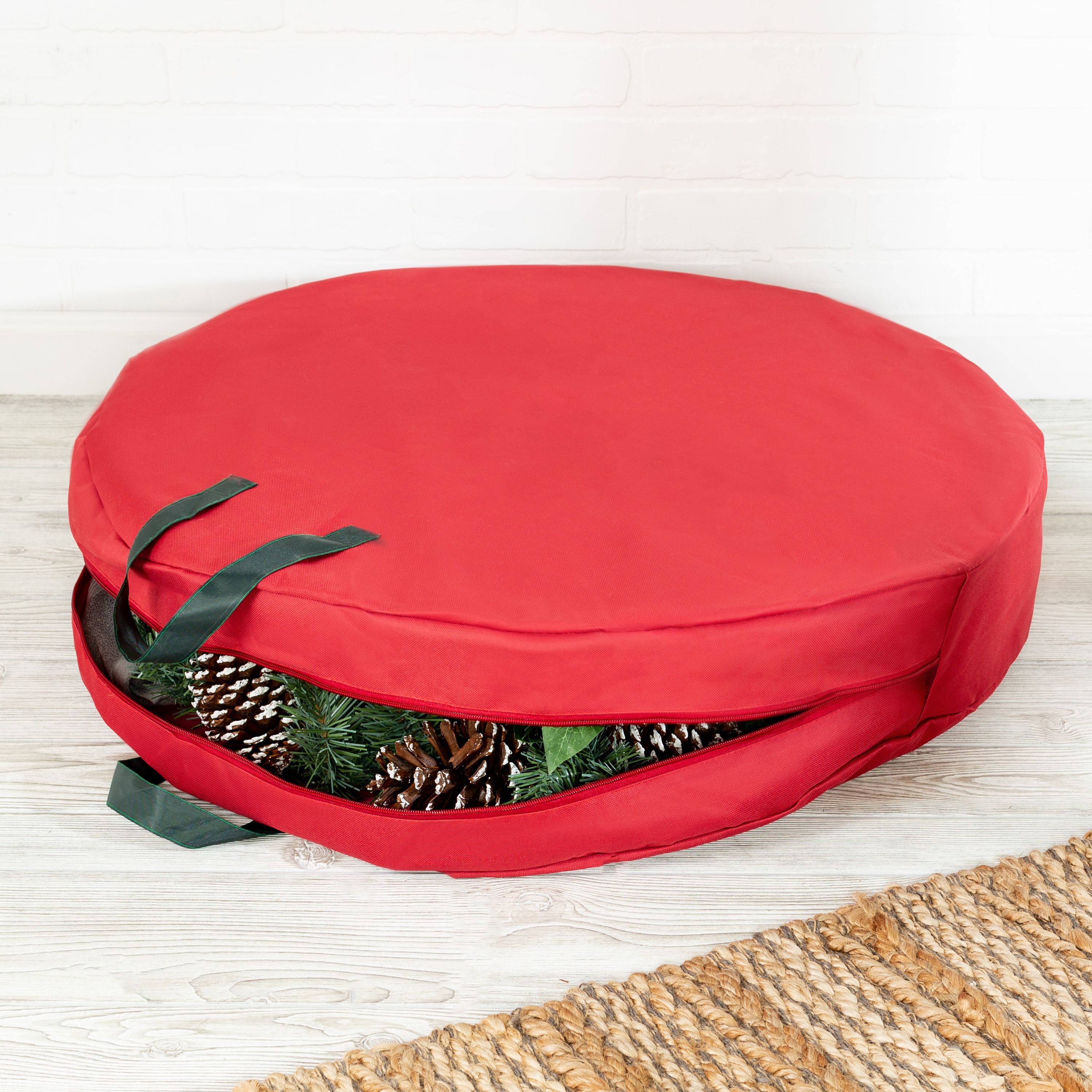 Honey Can Do 30-Inch Christmas Wreath Storage Bag, Red - Walmart.com | Walmart (US)