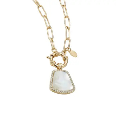 ARGENTO VIVO Mother-of-Pearl Tag Pendant Necklace in Gold at Nordstrom | Nordstrom