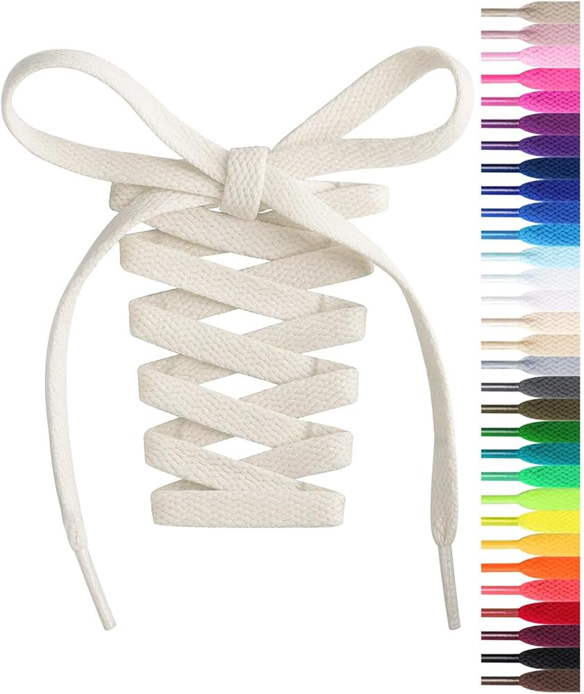 Handshop Flat Shoelaces 5/16" - 20 Colors in 36"-72" Shoe Laces For Sneakers | Amazon (US)