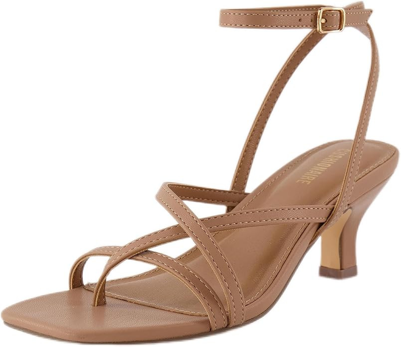 CUSHIONAIRE Women's Kitten heel sandal +Memory Foam and Wide Widths Available | Amazon (US)