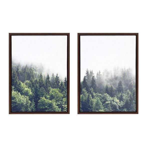 18&#34; x 24&#34; 2pc Sylvie Lush Green Forest on a Foggy Day Framed Canvases by the Creative Bun... | Target