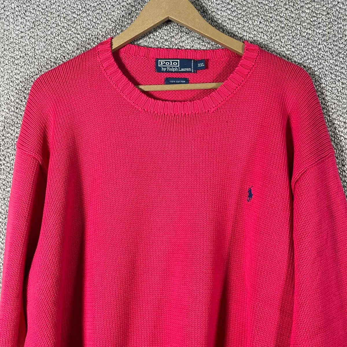 Polo Ralph Lauren Sweater Mens Size XXL Red Knit Long Sleeves Crew Neck Pullover  | eBay | eBay US