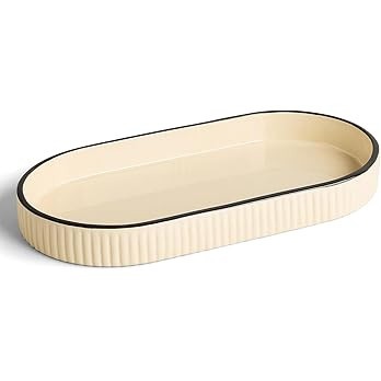 Signature Ceramic Tray – Handmade in Portugal with Fluted Edges & Hand-Painted Trim – Decorat... | Amazon (US)
