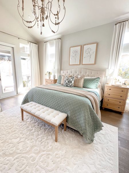 New pillows just launched on Walmart.com. This new sage green bedding will launch in June! Also, the Elaine rug is on sale!

#LTKhome #LTKFind #LTKSeasonal