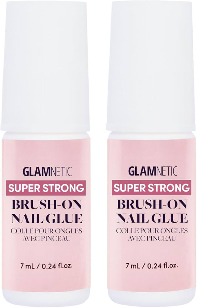 Glamnetic Super Strong Brush On Nail Glue (2 Bottles) | Brush Tip Applicator, Mess Free, Travel F... | Amazon (US)